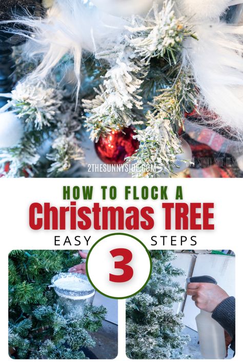 Diy Flocked Christmas Tree, Flocking Powder, Flocked Christmas Tree, Diy Christmas Tree Topper, Flocked Christmas Trees Decorated, Minimalist Christmas Tree, Christmas Hacks, Real Christmas Tree, Pencil Christmas Tree