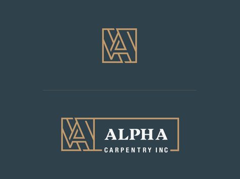 Alpha Carpentry Logo by Martian Professional Logo Design Unique, Luxury Construction Logo, Construction Company Logo Design Ideas, Carpentry Branding, Contracting Company Logo, Carpentry Logo Design, Carpentry Logos, Carpentry Logo, Real Estate Logo Inspiration