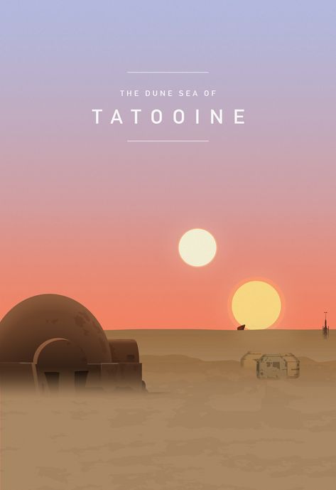 ANH Tatooine Sunset Starwars Landscape Art, Tatooine Drawing, Star Wars Planets Aesthetic, Starwars Landscape, Tatooine Aesthetic, Tatooine Tattoo, Star Wars Landscapes, Star Wars Sunset, Tatooine Poster