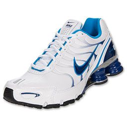 Men's Nike Shox Turbo VI SL Running Shoes | FinishLine.com | White/Deep Royal Blue/Silver Nike Shocks, Mens Nike Shox, Jordan Shoes For Kids, Tiffany Blue Nike, Nike Shox Turbo, Nike Shox Shoes, Cheap Jordan Shoes, Cheap Jordan, Cheap Running Shoes