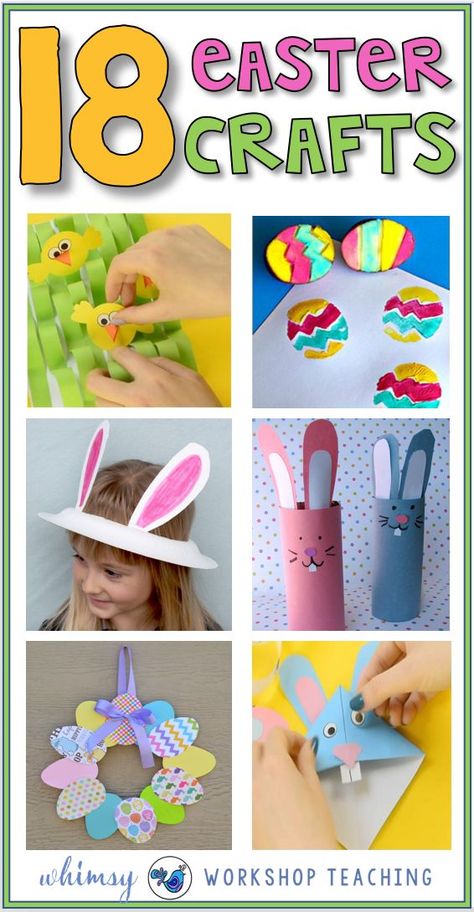 18 Ideas for Easter crafts that are classroom tested and teacher approved! (free downloads too!) Kindergarten Easter Crafts, Easy Easter Crafts For Kids, Carrot Garland, Easter Craft Ideas, Easter Crafts For Toddlers, Tissue Paper Crafts, Fun Easter Crafts, Crafts Easter, Easy Easter Crafts