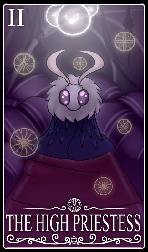 ArtStation - Hollow Knight Tarot Cards major arcana. (Unedited), Lime Hazard Tarot Cards Major Arcana, Team Cherry, The High Priestess, Hollow Night, Hollow Art, High Priestess, Knight Games, 다크 판타지, Knight Art