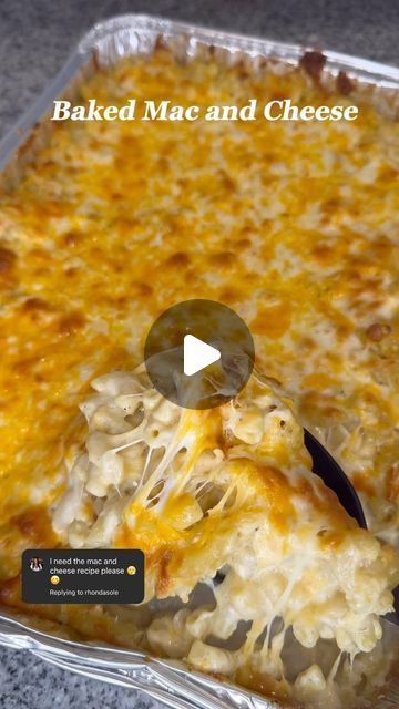 Kooking with Ki 👩🏾‍🍳 on Instagram: "Baked Mac and cheese 😋  full recipe below 👇🏾   Ingredients: 16 oz elbow noodles  8 oz block Coby jack  8 oz block mozzarella cheese  8 oz block mild cheddar cheese  1-2 tbsp Chicken bouillon  16 oz heavy cream  2 oz velveeta cheese  1 stick melted butter (salted)   Preheat your oven to 400. Shred the block of cheeses and set aside. Boil some water in a pot and add some chicken bouillon, about 1-2 tbsp. Then add noodles to boiling water. Boil the noodles for 8 mins or until al dente. Drain and set aside. Start on cheese sauce by adding heavy cream to a pot and let it simmer for a couple minutes on medium heat (at 6). Then gradually add 1 cup of Coby jack, 1 cup of mild cheddar and 2 oz of velveeta to the pan. Stir consistently until smooth. Add more Baked Mac And Cheese With Heavy Cream, Box Mac N Cheese Upgrade, Backed Mac And Cheese With Velveeta, Mac And Cheese Recipe Simple, Baked Mac And Cheese Recipe Velveeta, Mac And Cheese Recipe Videos, Mac And Cheese Recipe Baked Velveeta, No Boil Mac And Cheese, Velveeta Mac And Cheese Recipe