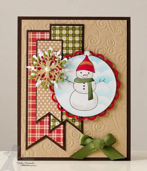 Cute Christmas Cards, Snowman Cards, Christmas Card Inspiration, Homemade Christmas Cards, Christmas Card Crafts, Diy Christmas Cards, Christmas Cards To Make, Winter Cards, Christmas Cards Handmade