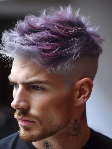 35 Bold Hair Color Ideas for Men Looking to Make a Statement - Welcome to BadJeremy.com – Your ultimate guide to men’s style and hair. Look sharp, feel great! Hair Color Ideas Short Hair Men, Mens Haircolor Ideas Men Hair Color, Punk Hair Color, Bold Hair Color Ideas, Hair Color Ideas For Men, Beckham Hair, Boys Haircut Styles, Dark Ombre Hair, Light Purple Hair