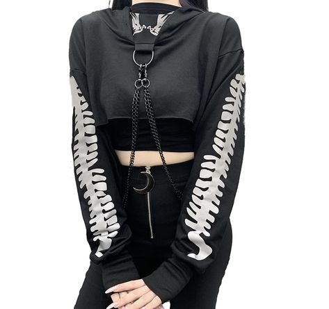 PRICES MAY VARY. 60% Polyester,40%Cotton Imported Pull On closure Cropped hoodies for women, long sleeve crop tops for women workout, cropped sweatshirt, black hoodie women, cute sweatshirts, oversized hoodie for women, goth hoodie, punk, emo alt. This women's hoodie is made of Polyester, soft to the skin, good elastic, breathable. About waist length, long sleeve t-shirt, short-cropped jacket, mall goth, emo alt aesthetic, goth crop top. Crop sweatshirt tops suitable for daily wear, beach, rock Gothic Crop Tops, Bandage Crop Top, Crop Top Designs, Street Style Edgy, Cropped Sweatshirt, Outfits Winter, Long Crop Top, Hooded Tops, Print Crop Tops