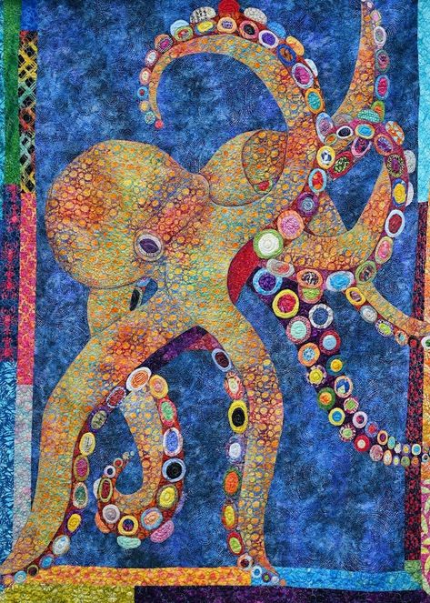 Gallery — Susan Baker Arts Octopus Quilt, Octopus Applique, Mermaid Quilt, Wedding Quilt, Applique Quilt, Animal Quilts, Mosaic Patterns, Painting Tips, Quilt Inspiration