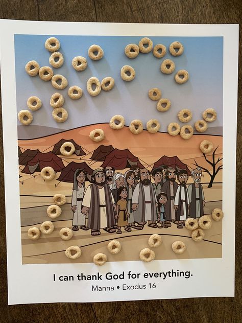 Sample craft for Week 3, "Manna From Heaven" Food From Heaven Bible Craft, Manna From Heaven Craft Preschool, Moses And Manna Craft, Moses Manna Craft, Manna And Quail Craft, Manna And Quail Craft For Kids, Manna From Heaven Craft, Moses Crafts For Kids, Preschool Bible Crafts