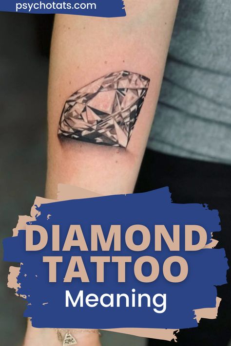 Diamond Butterfly Tattoo, Small Diamond Tattoos For Women, Diamond Tattoos For Women, Diamond In The Rough Tattoo, Diamond Hand Tattoo, Realistic Diamond Tattoo, Gem Tattoos For Women, Diamond Tattoo Designs For Women, Diamond Sleeve Tattoo