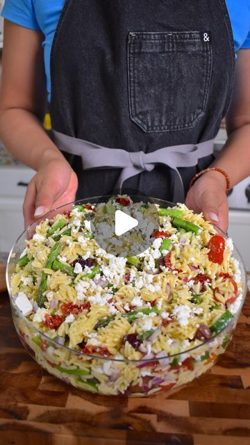 Staley Lane on Instagram: "Enjoy this delicious and easy summer orzo salad! I love the lemon basil vinaigrette that adds such a brightness to the dish! Toss in your favorite veggies and serve to your guests as a crowd pleasing pasta salad! Full recipe is linked in bio!  •https://saucedupfoods.com/fresh-and-easy-summer-orzo-salad/ •#pasta #pastasalad #orzo #summerrecipes #saucedupfoods" Pasta Orzo Salad, Easy Orzo Pasta Salad, Orzo Salad Recipes Cold, Summer Orzo Salad, Summer Orzo, Orzo Pasta Salad Recipe, Lemon Basil Vinaigrette, Orzo Salad Recipes, Salads For A Crowd