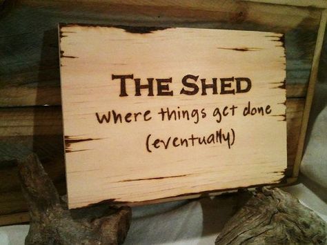 Backyard Shed Diy #gardenlove #garden Wooden Engraving, Pallet Room, Shed Blueprints, Wood Shed Plans, Man Shed, Shed Signs, Storage Shed Plans, Wooden Sheds, Man Cave Signs