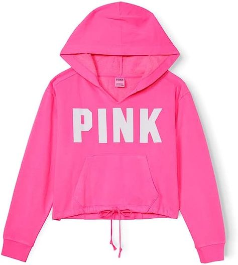 Victoria's Secret PINK Fleece Cropped Cinched Campus Hoodie Pink Cropped Hoodie, Pink Fleece, Victoria Secret Hoodies, Pink Crewneck, Quarter Zip Sweatshirt, Pink Victoria Secret, Black Zip Ups, Pink Sweatshirt, Pink Hoodie