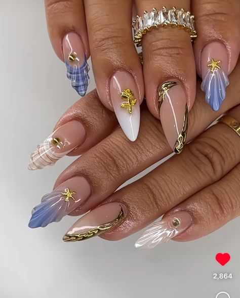 Artsy Nails, Almond Acrylic Nails Designs, Almond Acrylic, Nails Aesthetic, Blush Nails, Almond Acrylic Nails, Nail Styles, Acrylic Nails Coffin Short, I Love Nails