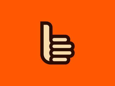 Thumbs Up b by Bobby McKenna Thumbs Up Logo, Thumbs Up Icon, Hand Signs, L Logo, Up Logo, Blue Apple, Button Design, Logo Graphic, Graphic Design Illustration