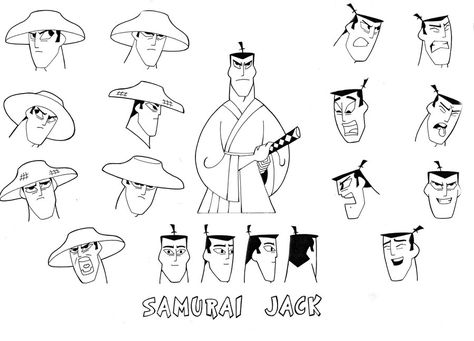 Genndy Tartakovsky, Facial Expressions Drawing, Animation Classes, Cartoon Sketch, Cartoon Face, Jack Jack, Samurai Jack, Model Sheet, Big Big