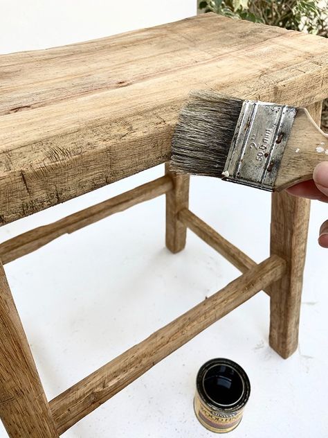 DIY Aged Wood Technique - Jenna Sue Design Diy Aged Wood, Age Wood, Weathered Oak Stain, Jenna Sue Design, Jenna Sue, Aged Wood, Aging Wood, Wood Stool, Wood Bench