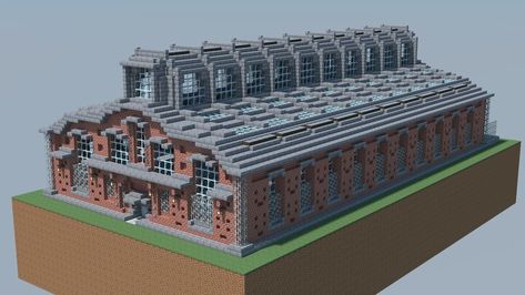 Minecraft Industrial Building, Minecraft Factory, Minecraft Train, Minecraft Industrial, Minecraft Modern Mansion, Minecraft Logic, Minecraft Brick, Minecraft Building Blueprints, Minecraft Create