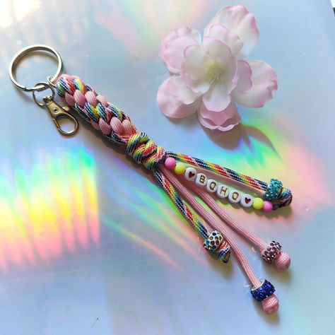 Excited to share the latest addition to my #etsy shop: Personalized Boho bag charm,boho keychain, paracord keychain,custom woman keychain,braided beaded keychain, paracord bag tag #personalizedkeychai #paracordbagcharm #paracordkeychain #pinkkeyring #bohokeychain #womancustomkeychain #beadedkeychain #braidedkeychain #namekeychain https://etsy.me/41z4zEb Paracord Charms, Paracord Bag, Keychain Paracord, Boho Bag Charm, Roach Clips, Paracord Ideas, Keychain Custom, Boho Keychain, Paracord Keychain