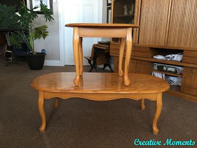 Rustic Worn Weathered Look Coffee & End Tables Queen Anne Coffee Table Makeover, Mission Style End Tables, Redo End Tables, Flipped Furniture, Old End Tables, Milk Paint Furniture, End Table Makeover, Oak End Tables, Fold Down Table