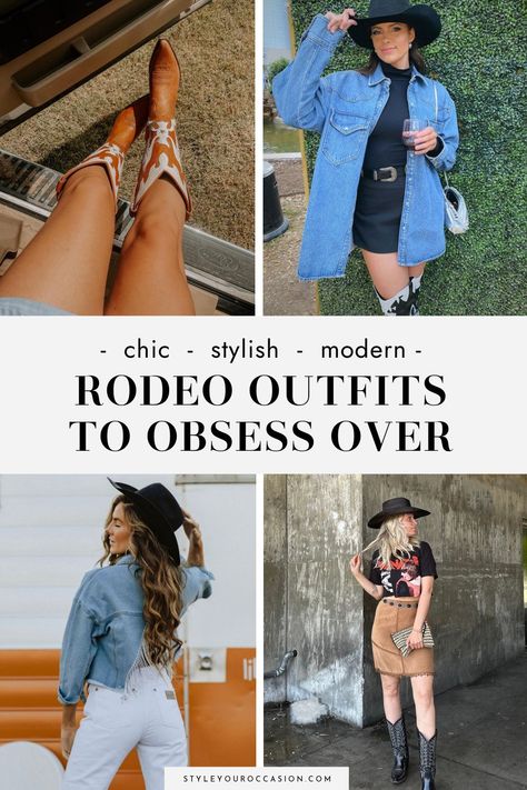 Wondering what to wear to a rodeo? Learn all about rodeo attire and get chic and stylish rodeo outfit ideas for women! You’ll love these casual and dressed-up western looks with jeans, shorts, dresses, and skirts. Whether you are looking for NFR outfits for Vegas cowgirl fashion, or if you just want a cute rodeo look for summer or fall, you’ll love this list of rodeo outfits! photos: @ @CAITLINSCHLICKAU, @s.johnson16, @marijka_dam, @prickleyblonde Petite Cowgirl Outfits, What To Wear To Pbr Rodeo, Marijka Dam Outfits, Women’s Rodeo Outfit Ideas, Vegas Rodeo Outfit Ideas, Women’s Rodeo Outfit, Summer Rodeo Outfits For Women, Womens Western Outfits Cowgirl Fashion, Rodeo Attire Women Outfits