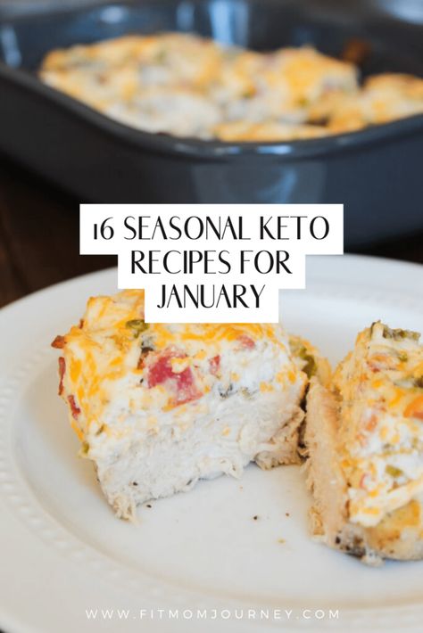 16 Seasonal Keto Recipes for January - Fit Mom Journey Paleo Chicken Soup, Hearty Breakfasts, January Recipes, Keto Chicken Soup, Healthy Keto Recipes, Chicken Pot Pie Soup, Recipes To Cook, Peanut Butter Chocolate Bars, Trim Healthy Mama Recipes