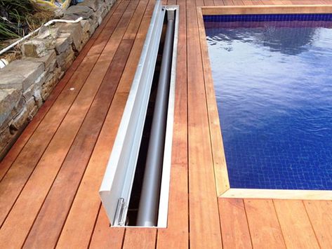 Related image Ideas De Piscina, Pool Cover Roller, Solar Pool Heating, Hidden Pool, Solar Pool Cover, Solar Pool Heater, Pool Remodel, Solar Pool, Pool Heater