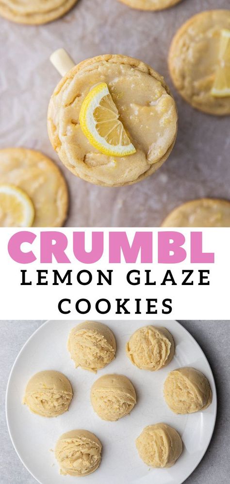 Crumble Cookie Recipe, Lifestyle Of A Foodie, Lemon Cookies Recipes, Cookie Base, Lemon Sugar Cookies, Lemon Glaze, Gourmet Cookies, Cookie Calories, Lemon Cookies