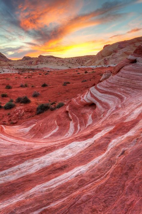 Sunset On The Wave Fire Wave Valley Of Fire State Park Overton, Nevada Fine Art America Photography, Valley Of Fire State Park, Nevada Desert, Nevada Travel, Skull Wedding, Nevada Usa, Valley Of Fire, Peru Travel, Beautiful Sunrise