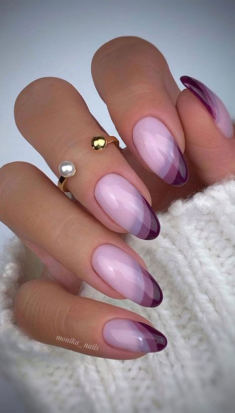 Nails March, Purple Ombre Nails, March Nails, Nails Flower, 2023 Nails, Manicure Nail Designs, Nails Cute, Nails Spring, Nails 2023