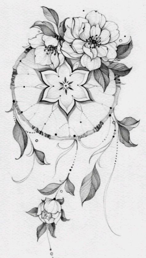 Dream Catcher Butterfly, Dream Catcher Tattoo Design, Tattoos For Women Flowers, Dream Catcher Tattoo, Gorgeous Tattoos, Tattoo Stencil Outline, Tattoo Style Drawings, Flower Tattoo Designs, Dope Tattoos