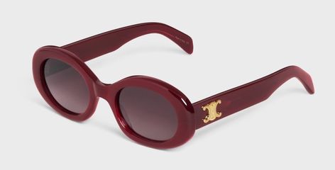 Céline Triomphe 01 Sunglasses in Milky Burgundy They are made from lightweig... Burgundy Sunglasses, Burgundy Jewelry, Glasses Inspiration, Fall Winter Essentials, Celine Triomphe, Sunglasses White, Red Glasses, Red Sunglasses, Wood Sunglasses