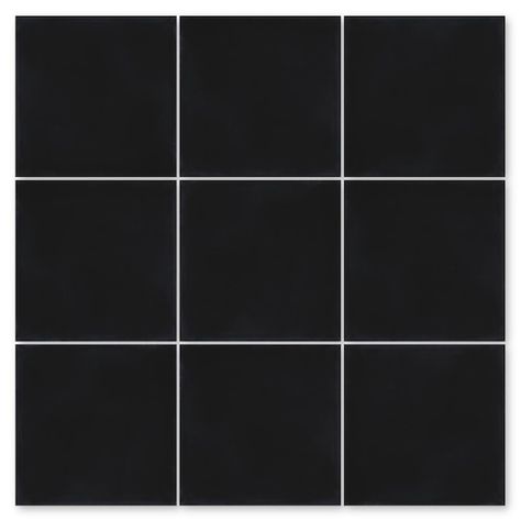 Black Square Tile, Square Tile Bathroom, Cement Tile Floor, Villa Lagoon Tile, Bathroom Accent Wall, Cement Wall, Cement Tiles, Black Tiles, Custom Tiles