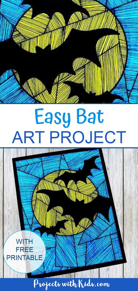 Art Plastique Halloween, Halloween Craft Kids, Halloween Art Lessons, Diy With Kids, Halloween Art Projects, October Art, Bat Art, Fall Art Projects, Halloween Kunst