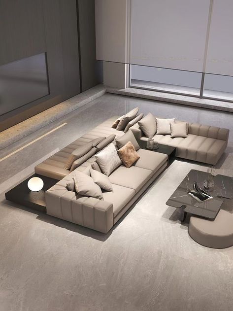 Double Sided Sectional, Luxury L Sofa Living Room, L Shape Luxury Sofa Living Room, Two Sided Sofa, Dream Living Room Luxury, Minotti Living Room, Double Sided Couch, Contemporary L Shape Sofa, Minotti Sofa Modern Living