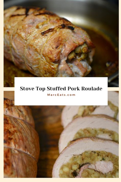 Stuffed Pork Loin with Stove Top Stuffing. A tender stuffed pork roulade is one of those recipes that is very simple to make but looks impressive. Pork Roulade Recipe, Stuffed Pork Loin Recipes Oven Baked, Stuffed Pork Tenderloin Recipes In Oven, Pork Tenerloin, Pork Loin Recipes Oven, Pork Roulade, Pork Sirloin Roast, Stuffed Pork Loin, Crockpot Pork Loin