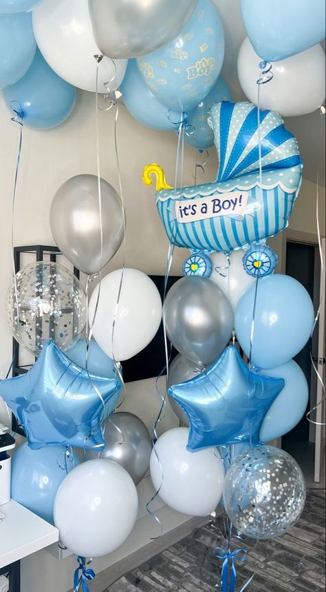 Welcome Baby Boy Balloons, Baby Boy Decorations, Its A Boy Balloons, Baby Boy Swag, Welcome Home Baby, Baby Boy Room Decor, Baby Shower Decorations For Boys, Boy Decor, Fun Easy Crafts