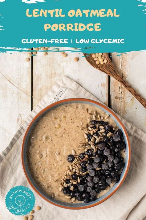 This vegan lentil oatmeal is a perfect low glycemic breakfast porridge recipe that will keep your blood sugar stable. #lentilrecipes #lentiloatmeal #lentilbreakfast #lowglycemicbreakfast #lowcarbveganbreakfast #lowcarbporridge #lowglycemicveganrecipes #vegancandidadiet Lentil Oatmeal, Low Glycemic Breakfast, Low Glycemic Bread, Low Glycemic Snacks, Low Glycemic Desserts, Low Glycemic Sweeteners, Stomach Fat Burning Foods, Oatmeal Porridge, Candida Recipes