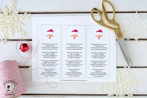 Free printable Christmas pillowcase poem - what a cute idea, a special pillowcase to use only on Christmas eve! Free Christmas Tags Printable, Christmas Poem, Magic Pillow, Polka Dot Chair, Neighbor Christmas Gifts, Free Printable Gifts, Christmas Tags Printable, Free Printable Gift Tags, Christmas Poems