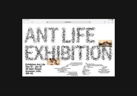 https://worldbranddesign.com/exhibition-identity-ant-life-with-generative-graphics-by-shchurova-diana/ #ant #exhibition #design #graphicdesigner #aesthetic #typography #brandingdesign Ant Logo, Ant Moat, Ant Graphic, Ant Hill Art, Ant Colony Illustration, Motion Poster, Ants, Branding Design, Typography