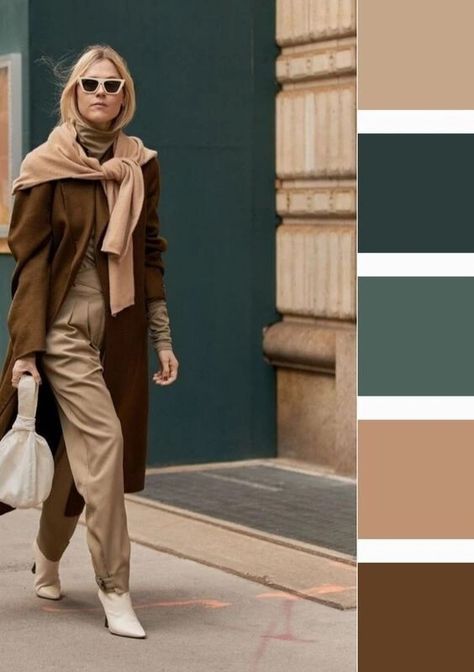 Camel Color Outfits, Beige Gradient, Deep Autumn Color Palette, Cold Fashion, Monochromatic Fashion, Colour Combinations Fashion, Color Combos Outfit, Color Combinations For Clothes, Deep Autumn