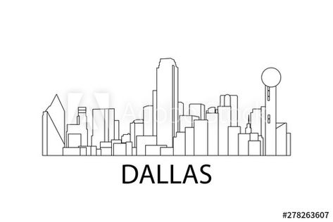 Usa Tourism, Dallas Texas Skyline, Dallas Skyline, Binder Cover, Downtown Dallas, Pencil Sketches, Logo Line, Cover Ideas, Binder Covers