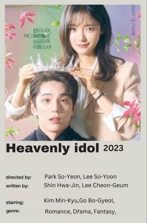 Kdrama infocard , heavenly idol , infocard, The Heavenly Idol Kdrama, The Heavenly Idol, Heavenly Idol, Kdrama List, Kim Min-kyu, Movie To Watch List, Asian Film, Asian Drama, Kim Min