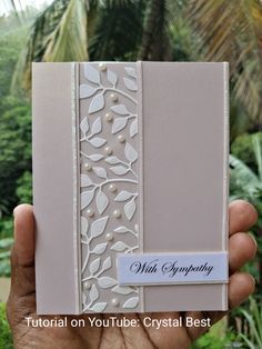 Stampin Up Sympathy Cards, Sympathy Cards Handmade, Card Design Handmade, Condolence Card, Hand Made Greeting Cards, Karten Design, Leaf Cards, Elegant Cards, Embossed Cards