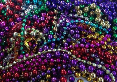 Repurposed  Pirate Beads! Repurpose Mardi Gras Beads, Mardi Gras Ball, Mardi Gras Food, Get Funky, Multi Coloured Necklaces, Mardi Gras Beads, Bead Necklaces, Round Rock, Upcycled Crafts