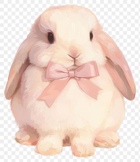 Animals With Bows Coquette, Bunny With Pink Bow, Bunny Coquette, Bows Coquette, Baby Rabbit, Png Coquette, Coquette Pink, Pink Coquette, Png Text