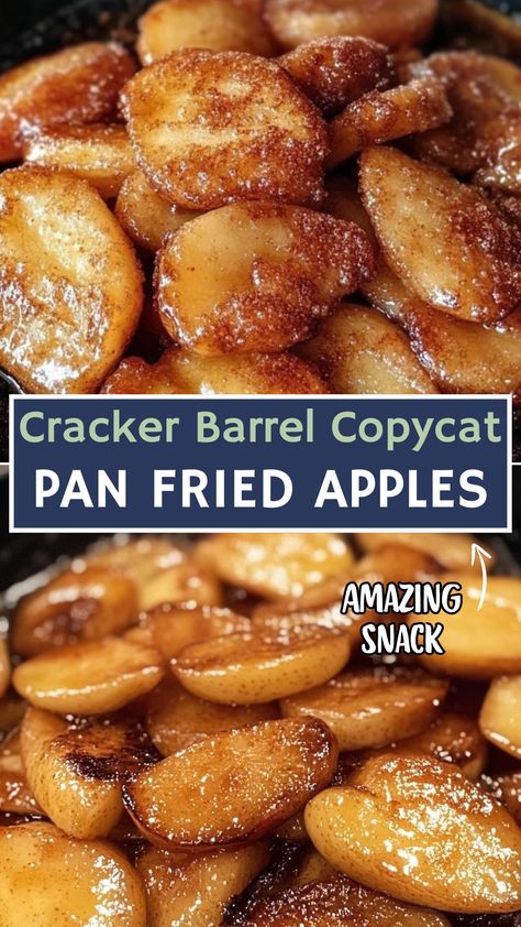 Simple and easy Cracker Barrel copycat pan fried apples Cracker Barrel Fried Apples, Copycat Cracker Barrel, Apples Recipes, Fruit Desserts Easy, Recipes Copycat, Copy Cats, Fried Apples, Cracker Barrel, Instapot Recipes