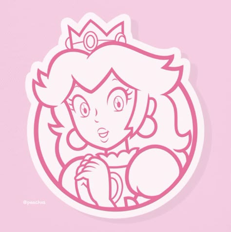 Princess Peach Line Art, Kawaii Princess Peach, Princess Peach Poster, Princess Peach Tattoo, Childhood Tattoos, Peach Tattoo, Super Mario Bros Games, Planner Themes, Peach Mario