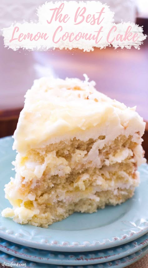 Lemon Cake From Scratch, Best Lemon Cake Recipe, Lemon Coconut Cake, Lemon And Coconut Cake, Easy Easter Desserts, Lemon Cream Cheese Frosting, Lemon Cream Cheese, Coconut Cake Recipe, Easter Desserts Recipes