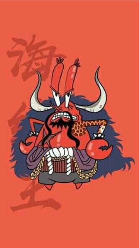 This is not my creation I found it on Facebook and decided to share I also though this art work is cool One Piece Crossover, Abstract Pencil Drawings, Crab Art, Mr Krabs, Cartoon Character Tattoos, One Piece Cartoon, Spongebob Funny, The Crab, Kraf Diy