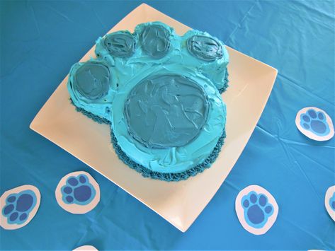 Blues Clues Paw Print Cake, Paw Print Cake, Blues Clues Paw Print, Paw Print Cakes, Blue's Clues Birthday Party, Clue Party, Second Birthday Ideas, Leo Birthday, Blue's Clues